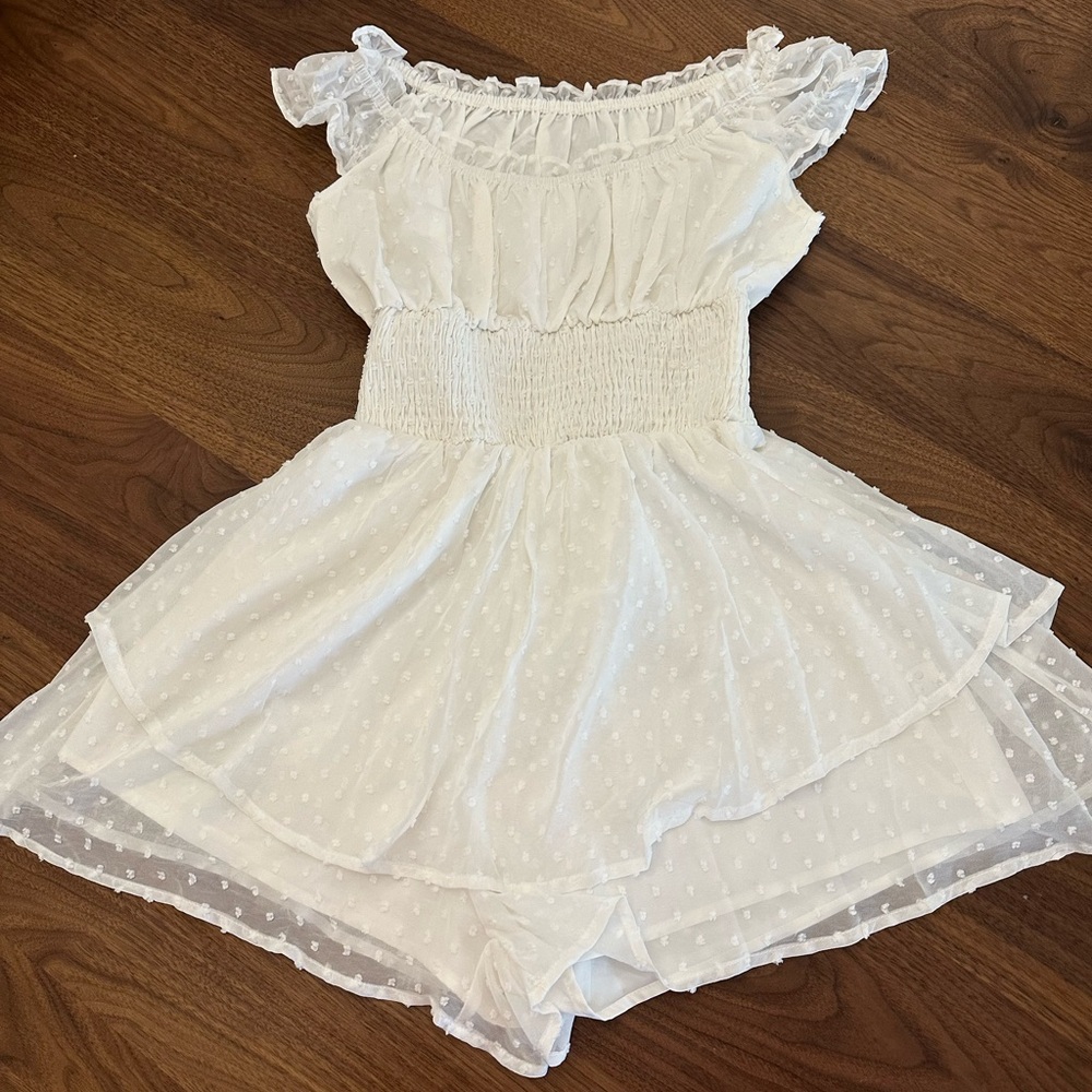 White romper dress